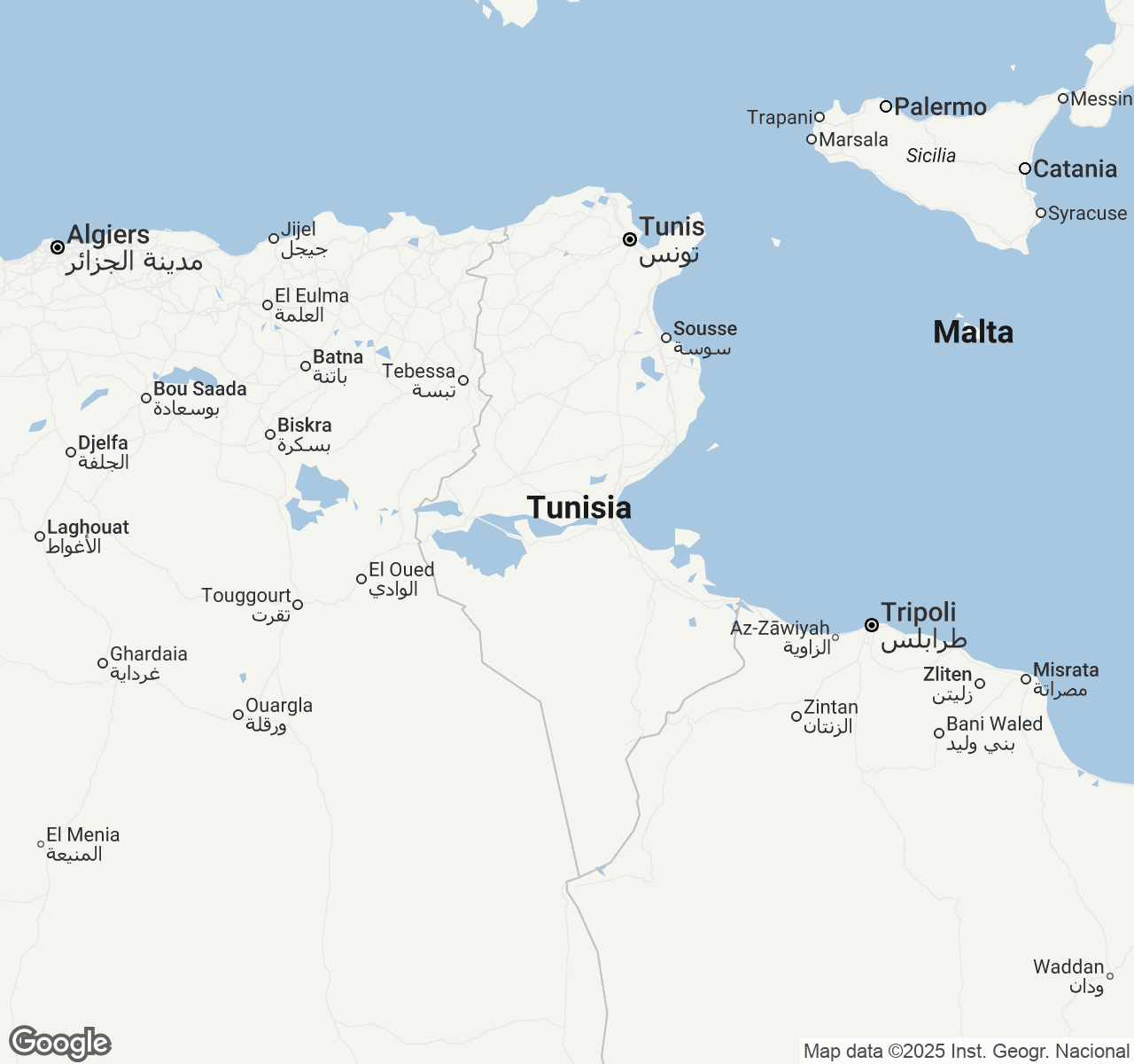 Map of Tunis