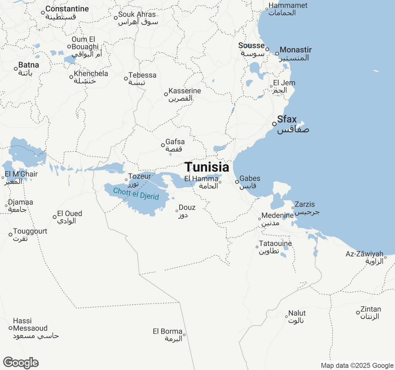 Map of Tunis